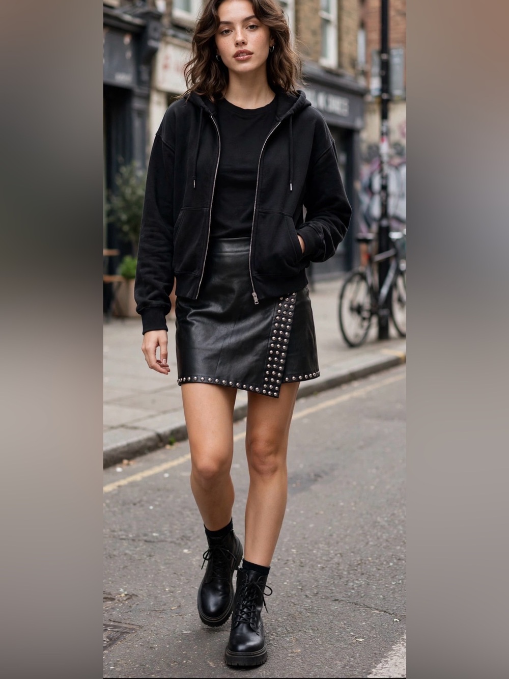 Michael Kors Black Patent Lace-Up Combat Boots with Logo Heel Tab - Picture 3 of 10
